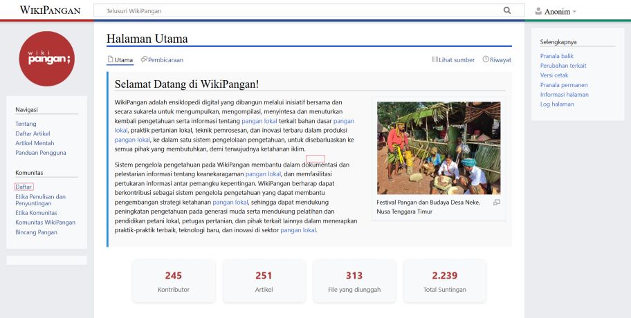 Menu Daftar Laman wikipangan.id terletak di sebelah kiri